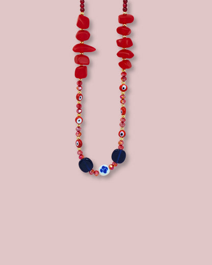 Evil Eye Crystal Resin Necklace