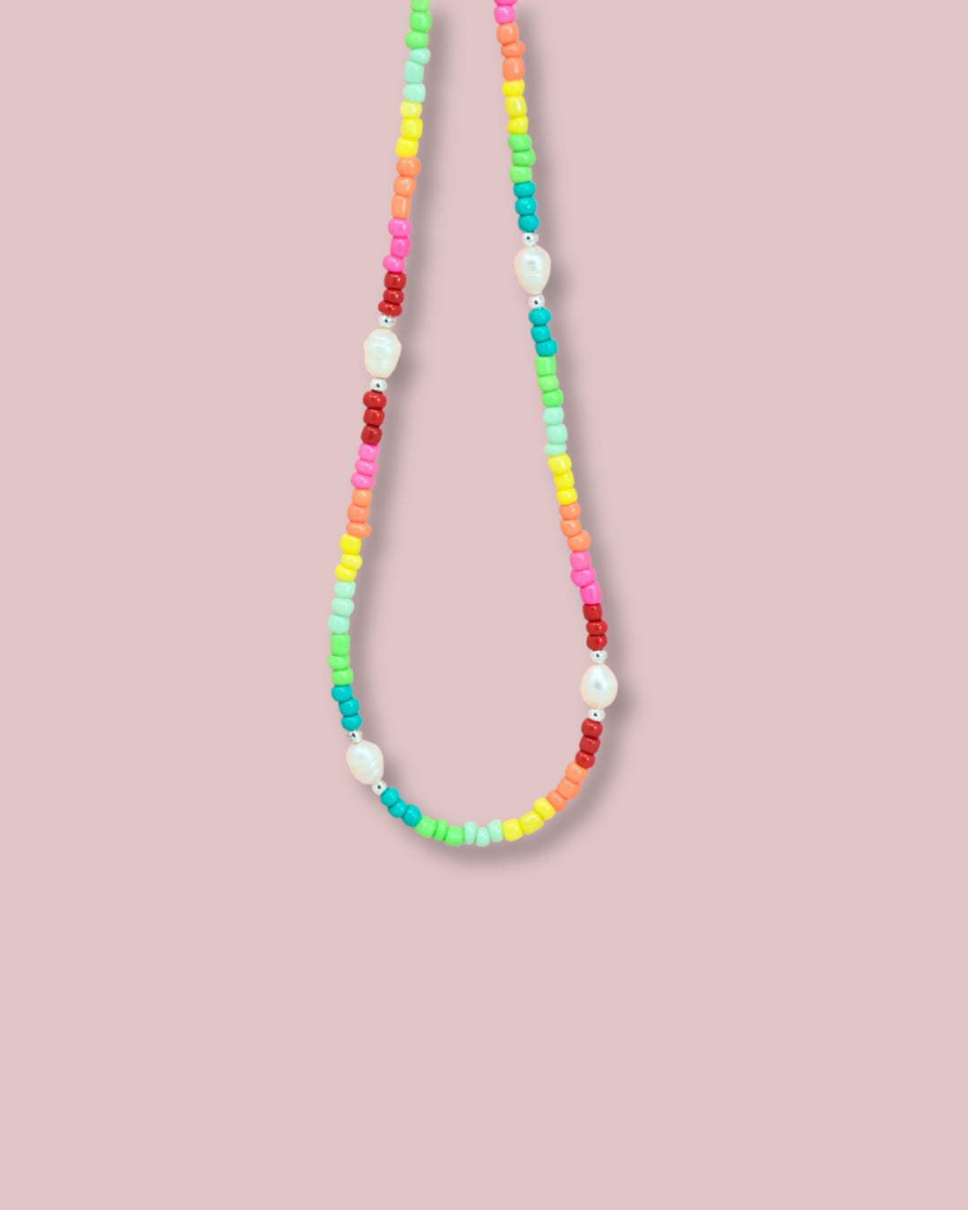 Multicolor Bead Pearl Necklace