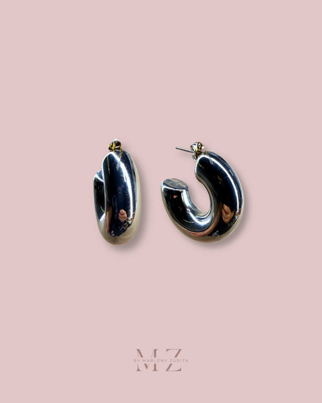 Silver Chunky Hoop Earring