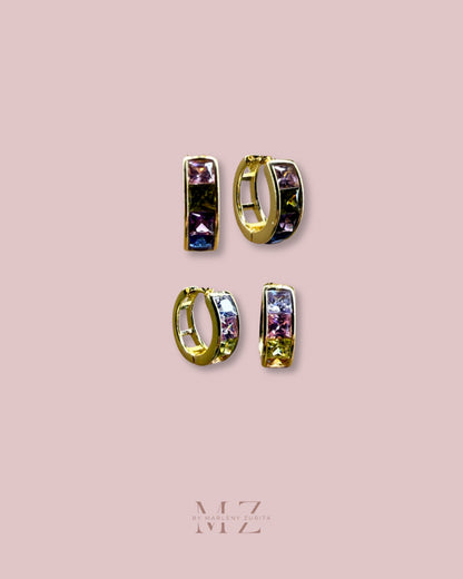 Gold Crystal Rainbow Earring