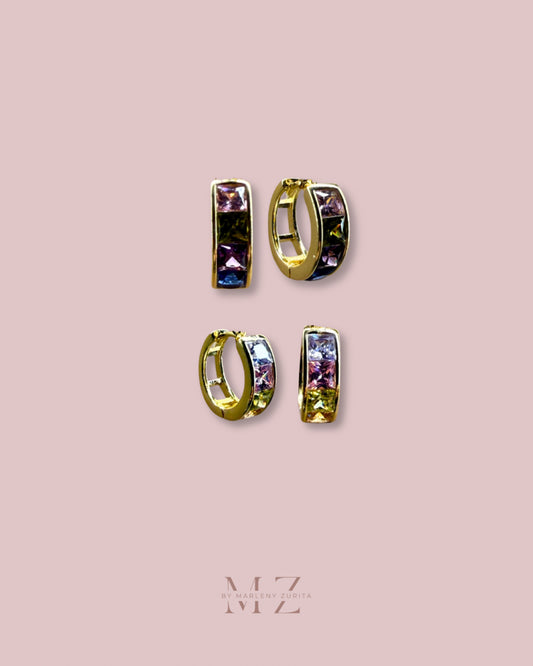 Gold Crystal Rainbow Earring