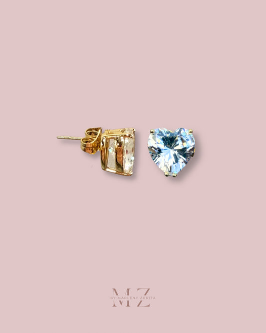 Crystal Heart Stud Earring