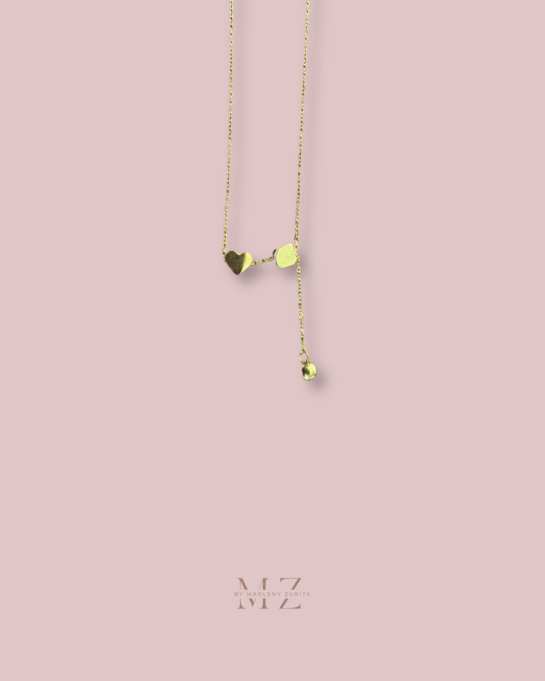 Gold Heart Square Necklace