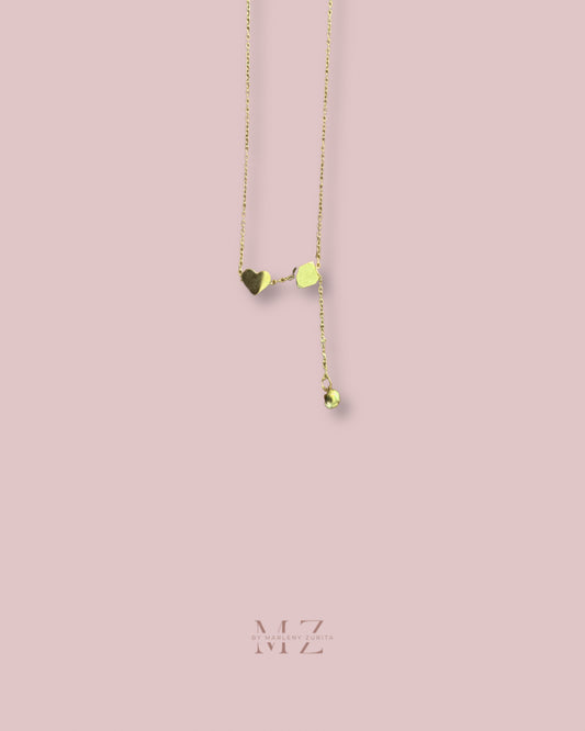 Gold Heart Square Necklace