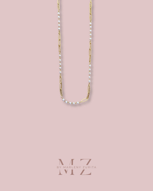 Pearl Gold Chain Necklace